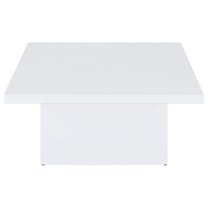 Devar 2-piece Square Coffee End Table Set White High Gloss