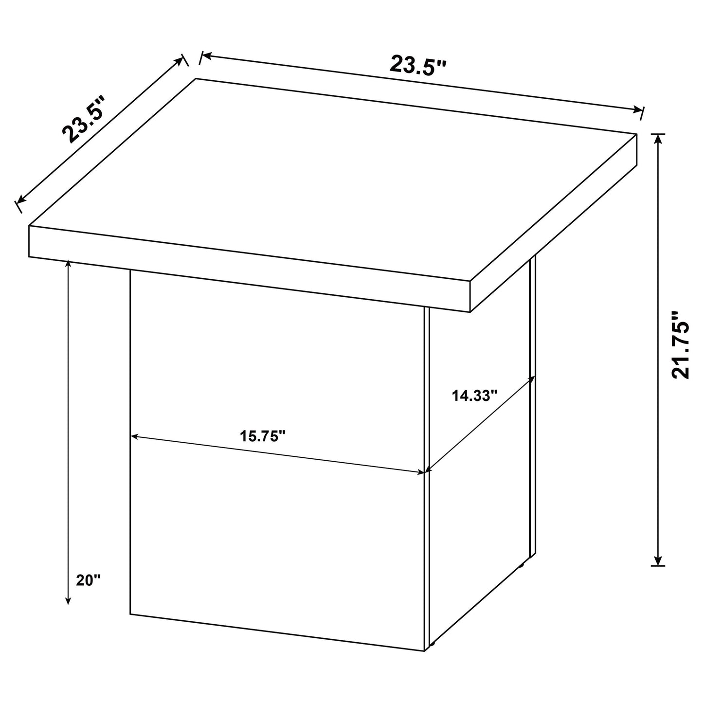 Devar 2-piece Square Coffee End Table Set White High Gloss