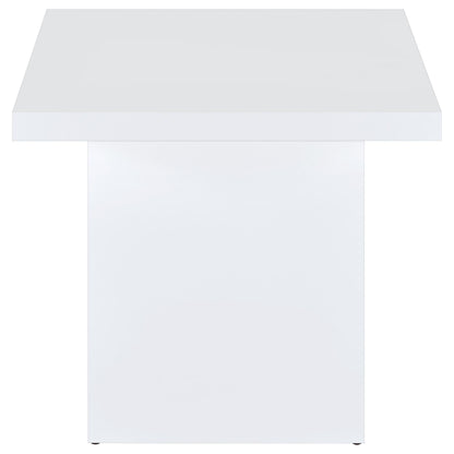 Devar 3-piece Square Coffee End Table Set White High Gloss