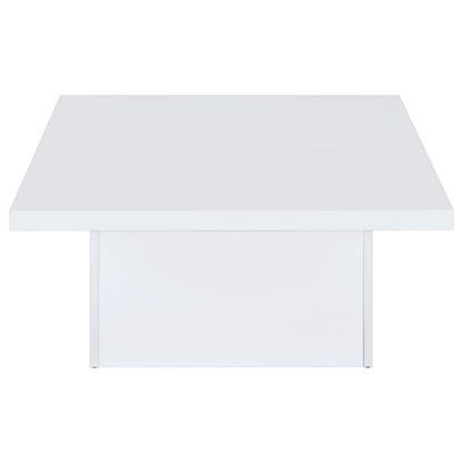 Devar 3-piece Square Coffee End Table Set White High Gloss