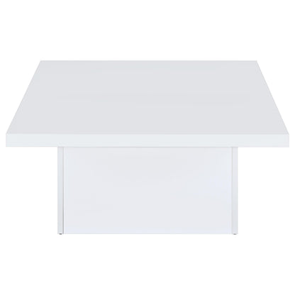 Devar 3-piece Square Coffee End Table Set White High Gloss
