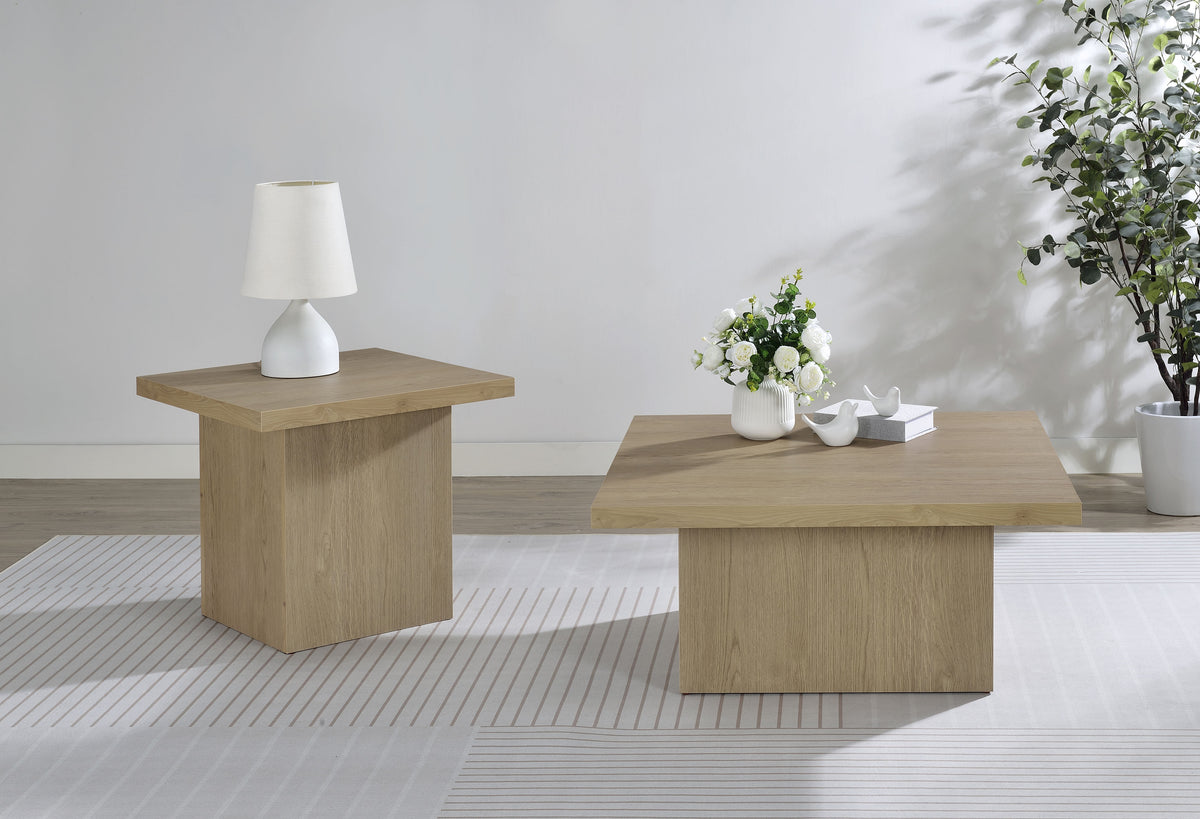 Devar Square Engineered Wood Side End Table Latte