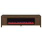 Carey 79-inch TV Stand Fireplace Media Console Dark Pine