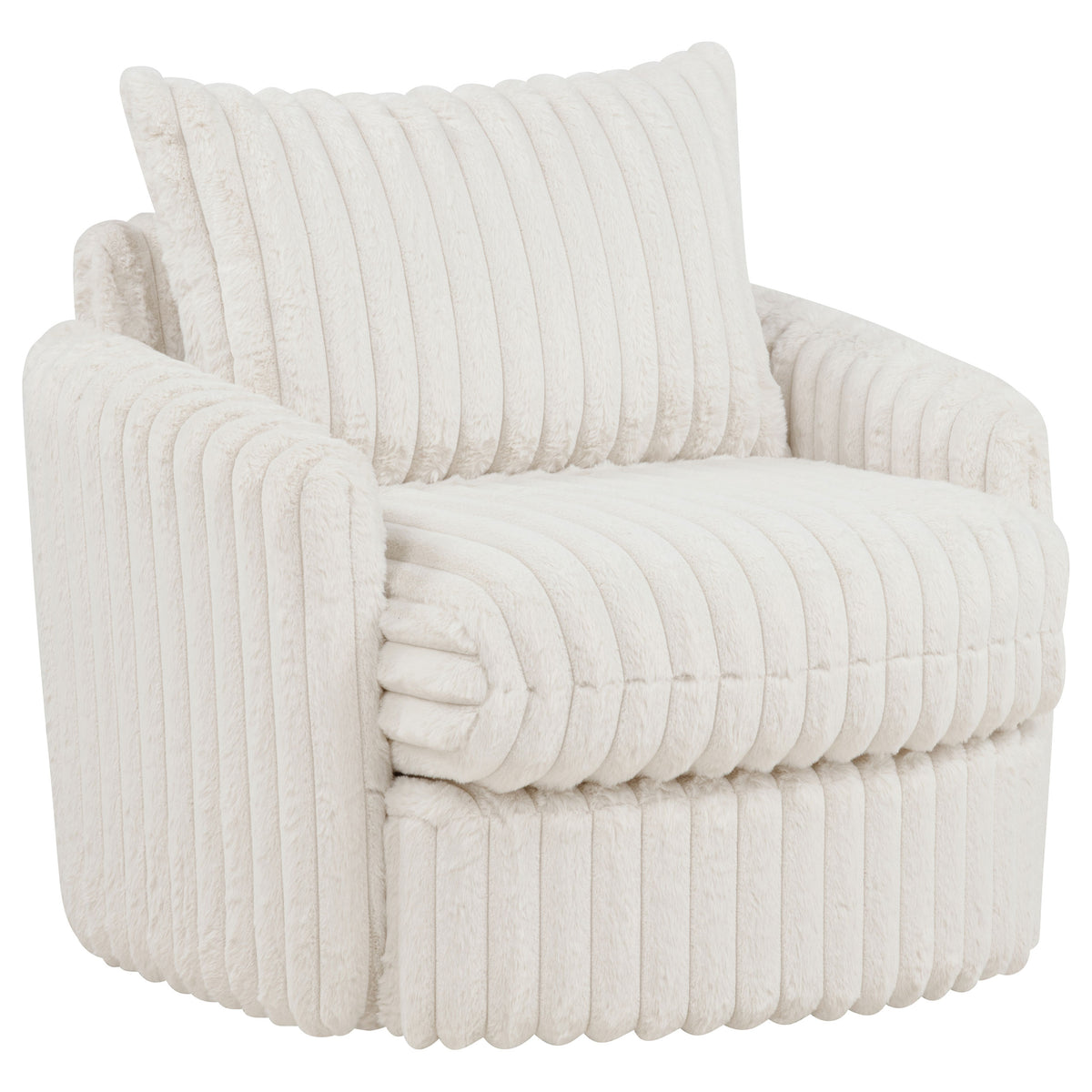 Sarco Corduroy Upholstered Swivel Accent Arm Chair Ivory