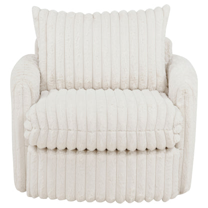Sarco Corduroy Upholstered Swivel Accent Arm Chair Ivory