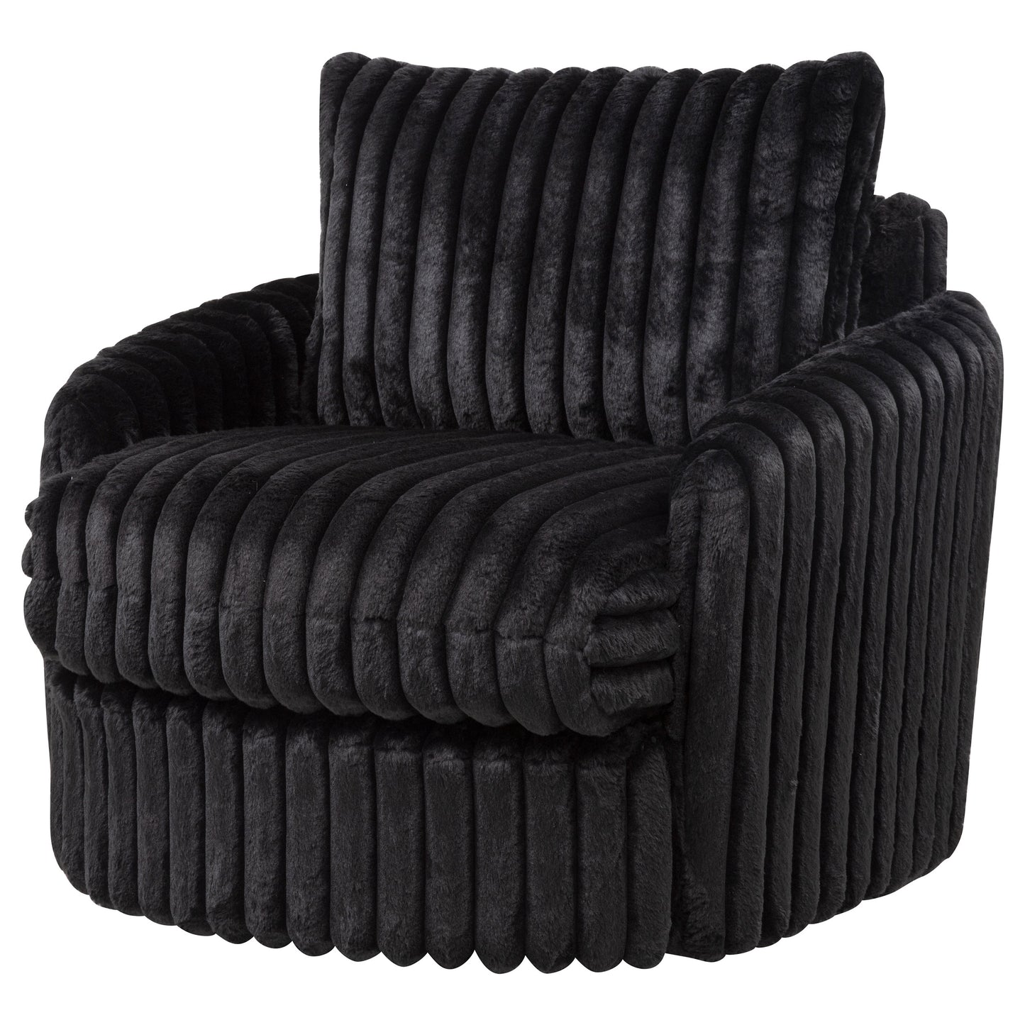 Sarco Corduroy Upholstered Swivel Accent Arm Chair Black