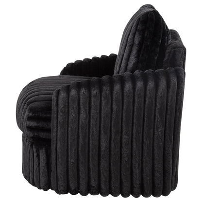 Sarco Corduroy Upholstered Swivel Accent Arm Chair Black