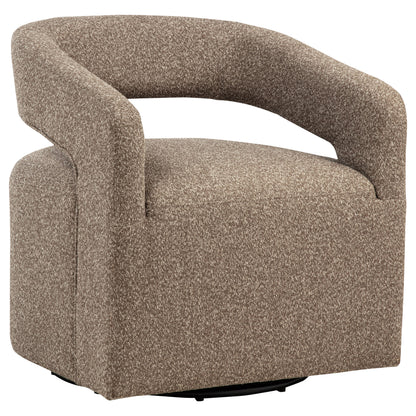 Westhill Boucle Upholstered Swivel Accent Chair Rocky Road