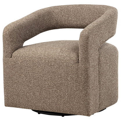 Westhill Boucle Upholstered Swivel Accent Chair Rocky Road