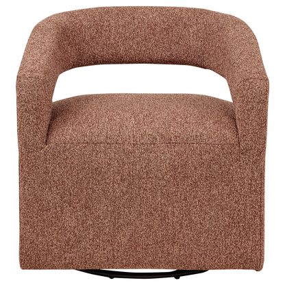 Westhill Boucle Upholstered Swivel Accent Chair Berry
