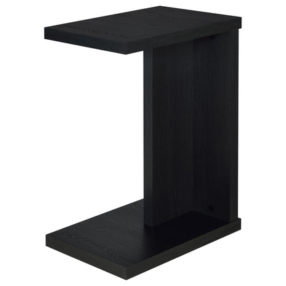 Clower Engineered Wood C-Shaped Sofa Side Table Black