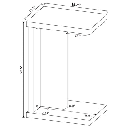 Clower Engineered Wood C-Shaped Sofa Side Table Black