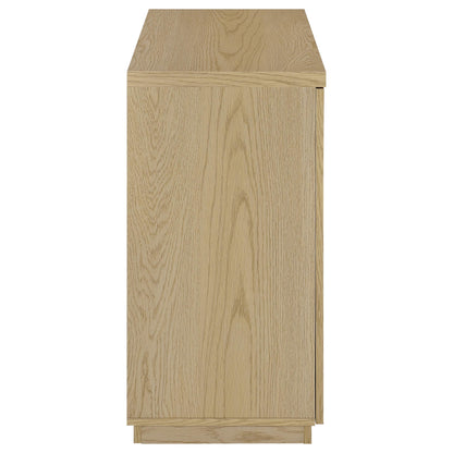 Tilbury 2-door Glass Front Accent Display Cabinet Light Oak
