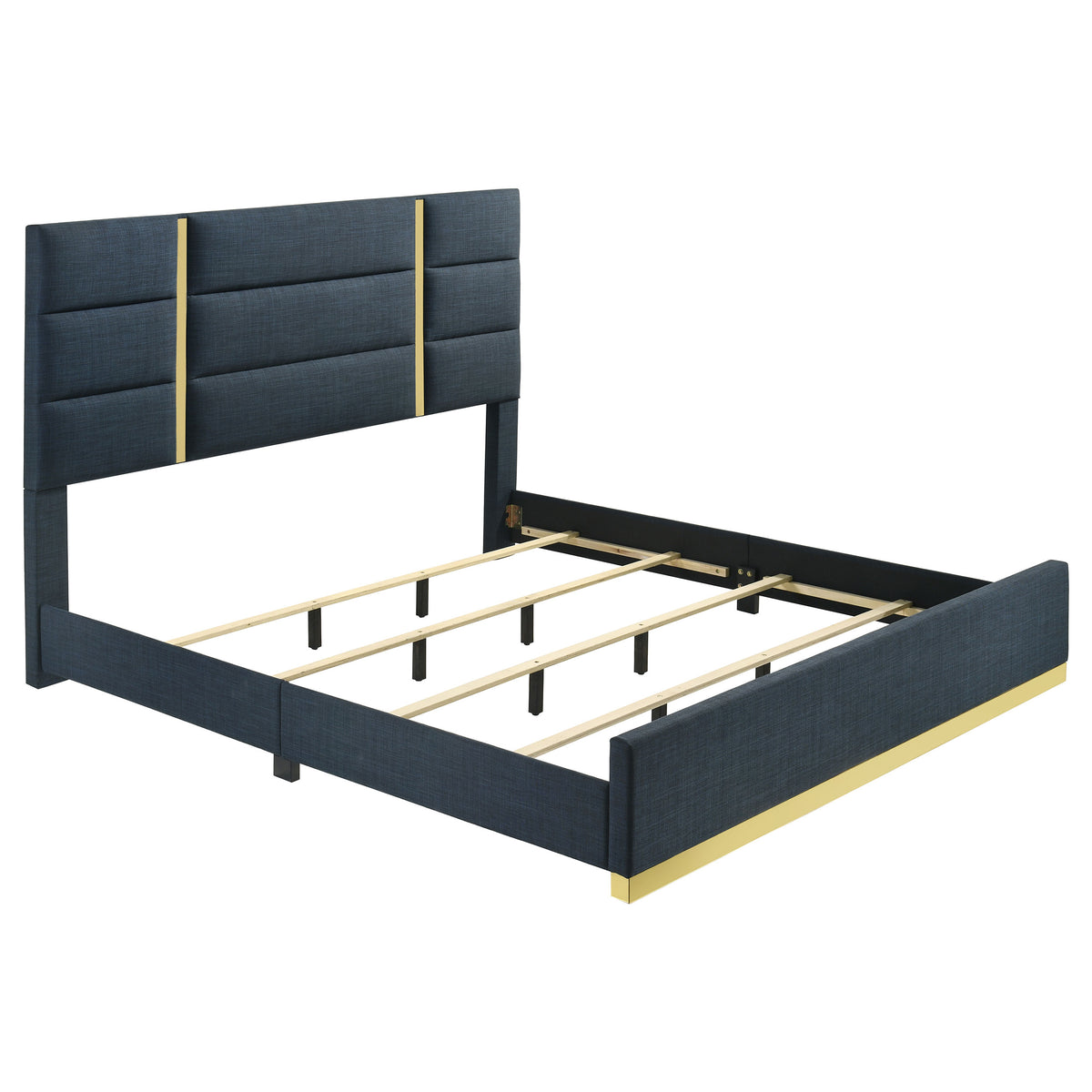 Ines 5-piece Queen Bedroom Set Navy and White High Gloss