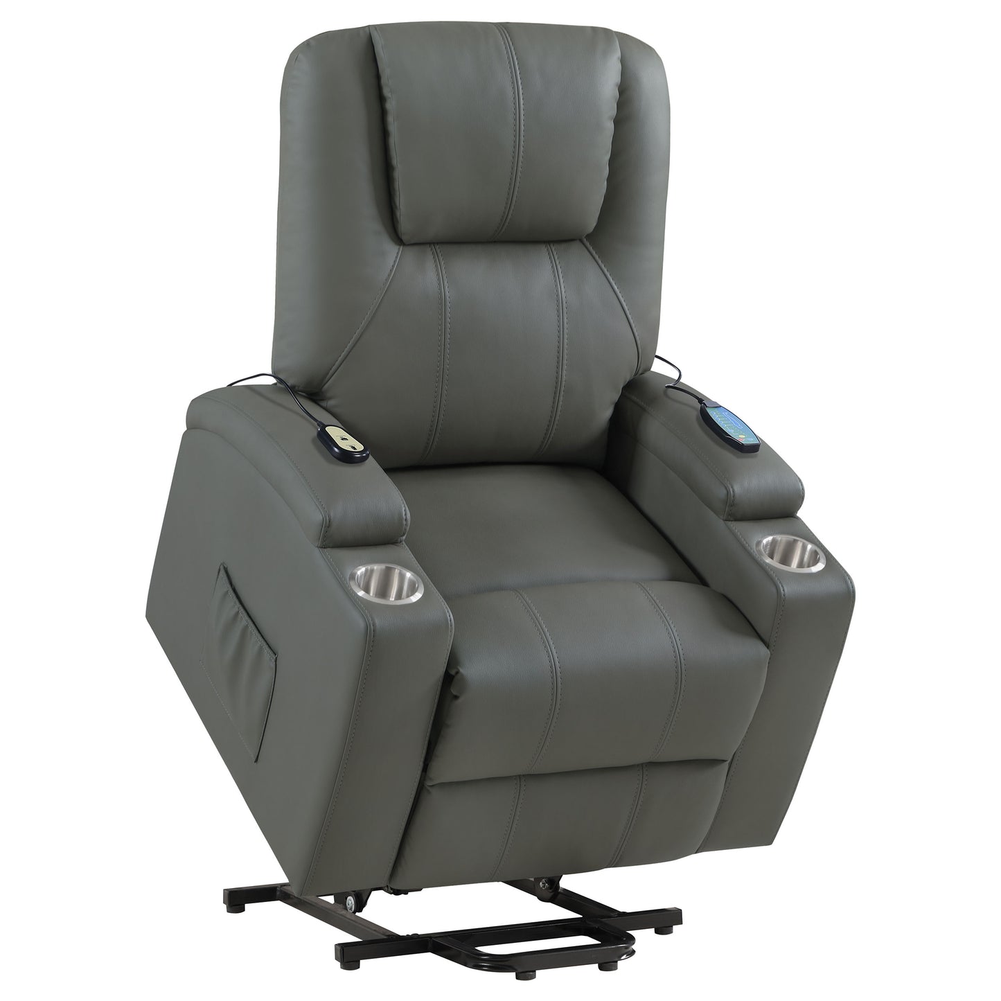 Armstrong Upholstered Power Lift Massage Recliner Grey