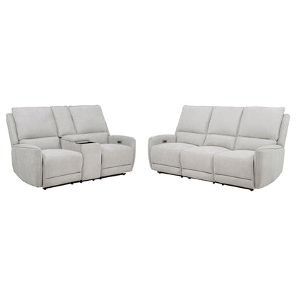 Sylmar 2-piece Chenille Power Reclining Sofa Set Dove Grey