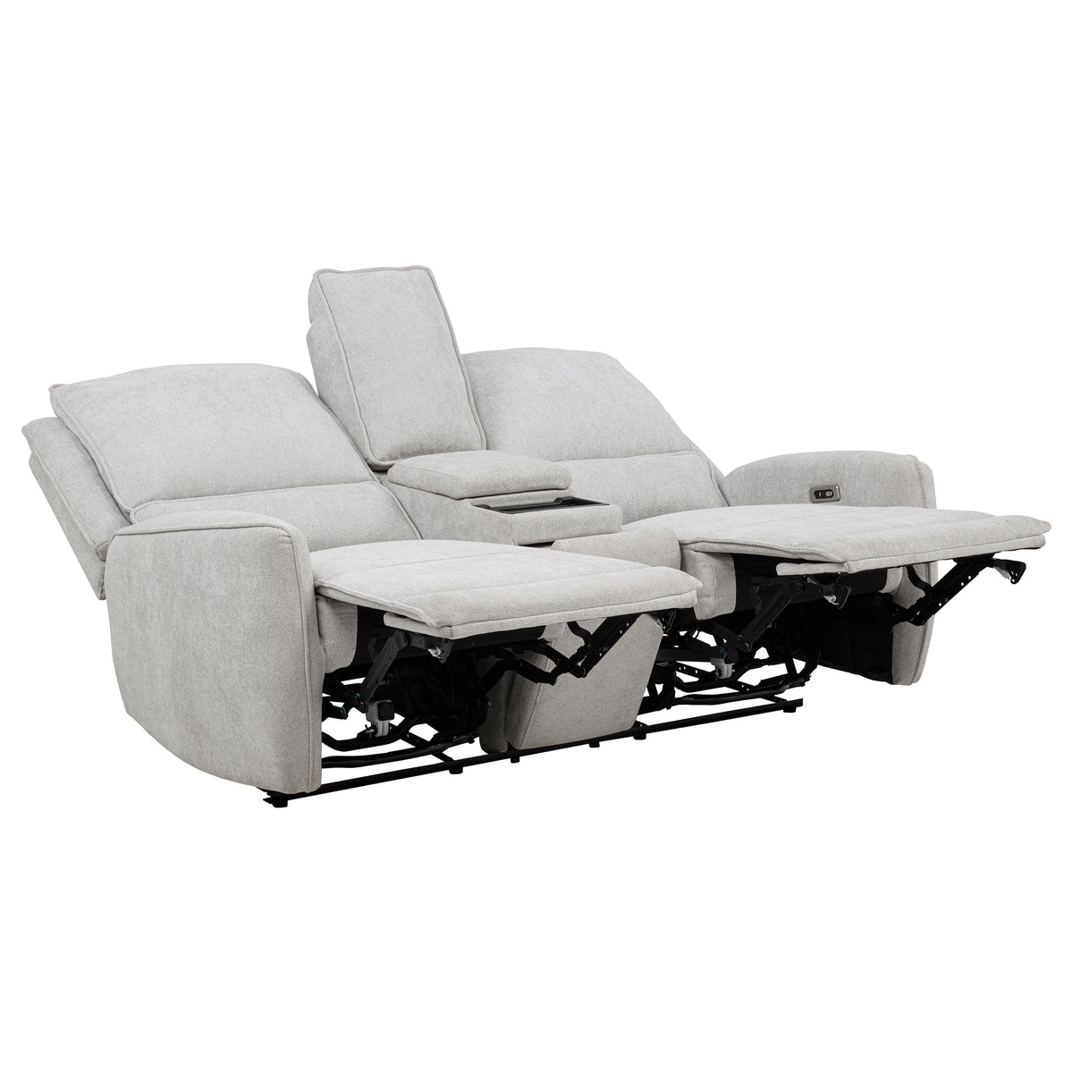 Sylmar Chenille Upholstered Power Reclining Loveseat Dove Grey