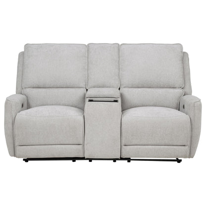 Sylmar Chenille Upholstered Power Reclining Loveseat Dove Grey