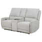 Sylmar Chenille Upholstered Power Reclining Loveseat Dove Grey