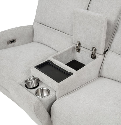 Sylmar Chenille Upholstered Power Reclining Loveseat Dove Grey