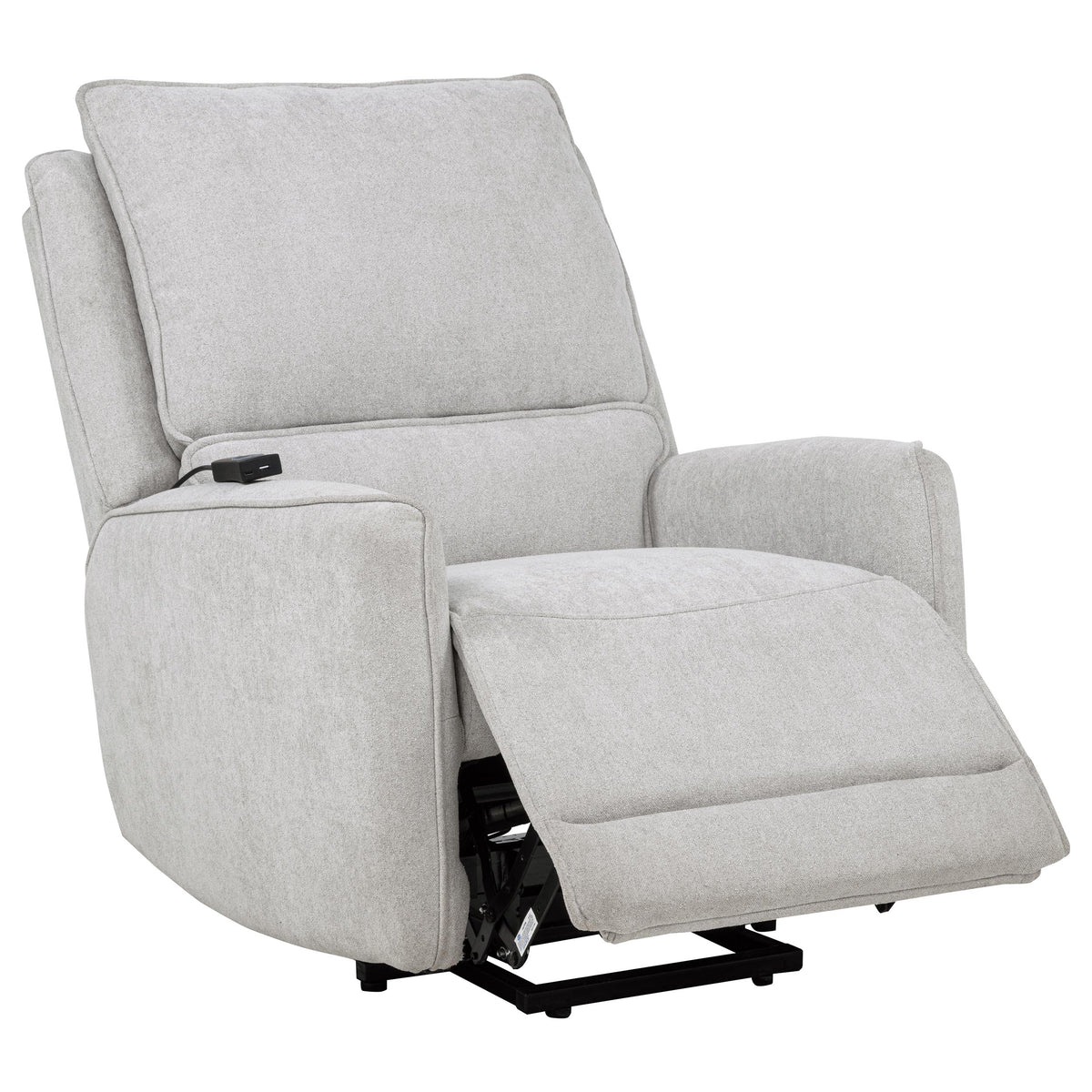 Sylmar Chenille Upholstered Dual Power Lift Recliner Dove Grey
