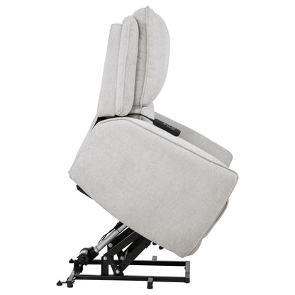 Sylmar Chenille Upholstered Dual Power Lift Recliner Dove Grey