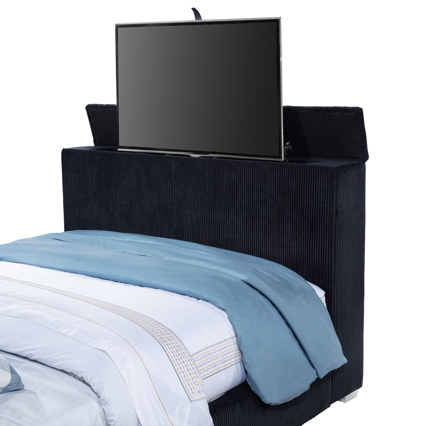 Tisdall California King Flame Visualizer TV Bed Black