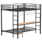 Bettoni Metal Full Over Twin Workstation Bunk Bed Matte Black