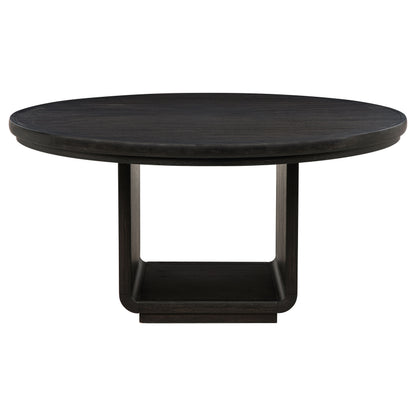 Leandro 7-piece Round Dining Table Set Burnished Black