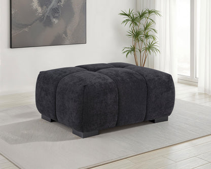 Octavia Tufted Upholstered Rectangular Ottoman Black