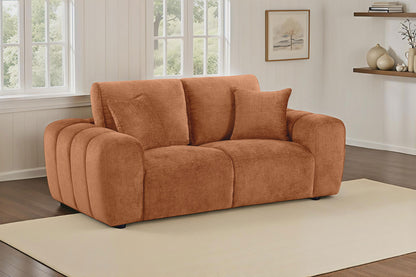 Burnett Chenille Upholstered Wide Arm Loveseat Burnt Orange