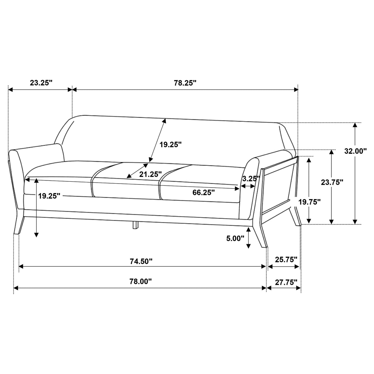 Vaughn 3-piece Fabric Upholstered Flared Arm Sofa Set Grey