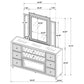 Lorient 8-drawer LED Flame Box Dresser and Mirror Ivory Camel