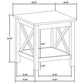 Skyview Square Pine Wood Side End Table with Shelf White