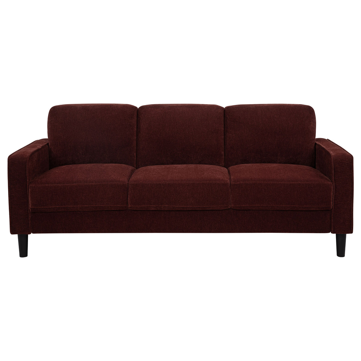 Ruth 2-piece Fabric Upholstered Track Arm Sofa Rust Red