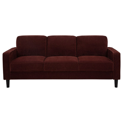 Ruth 2-piece Fabric Upholstered Track Arm Sofa Rust Red