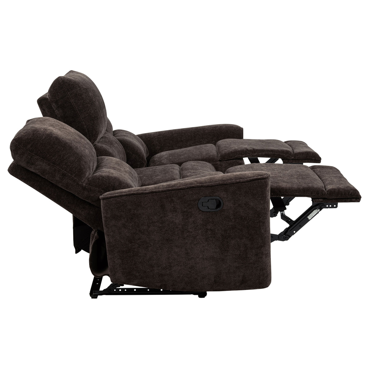 Navarro Chenille Upholstered Reclining Sofa Dark Brown