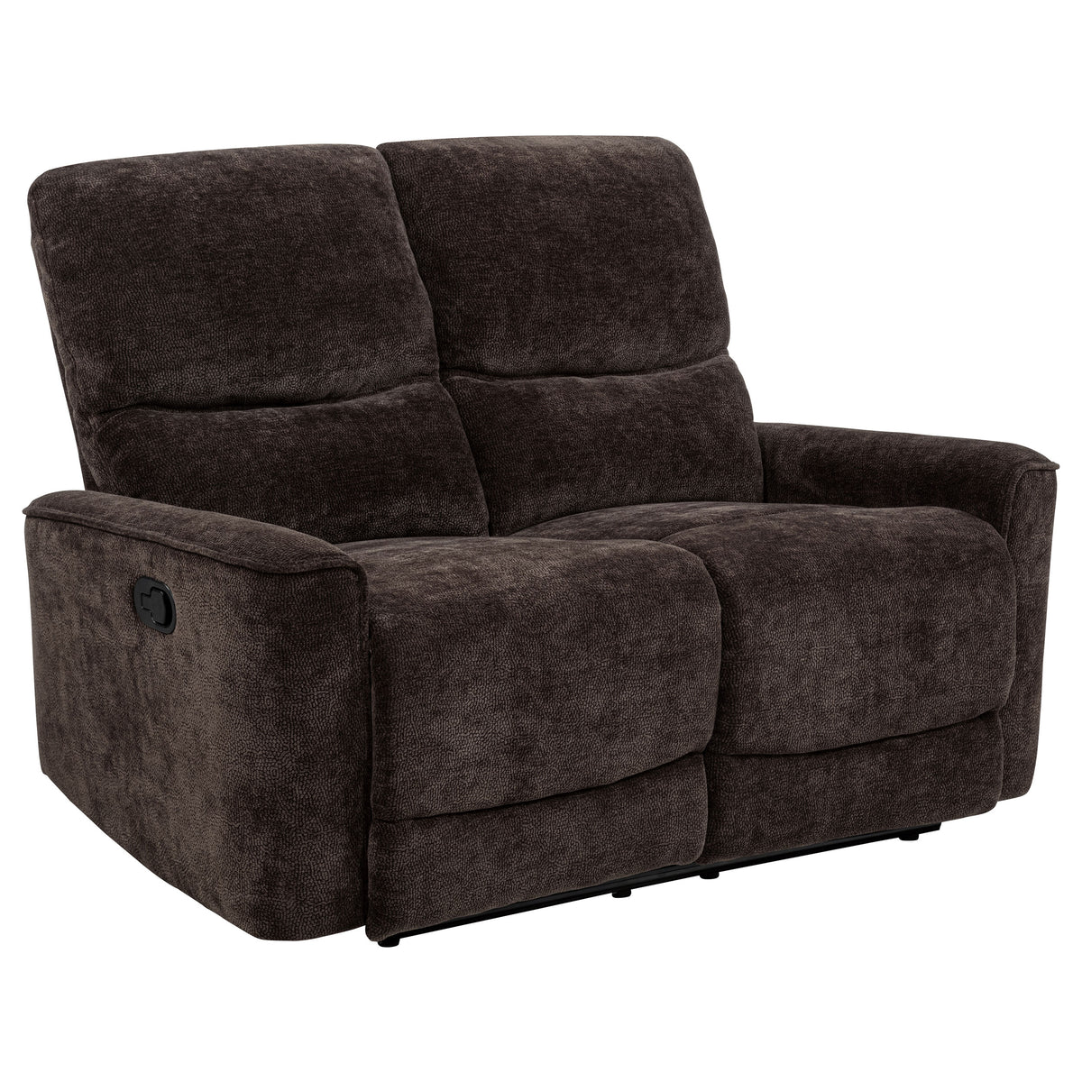 Navarro Chenille Upholstered Reclining Loveseat Dark Brown
