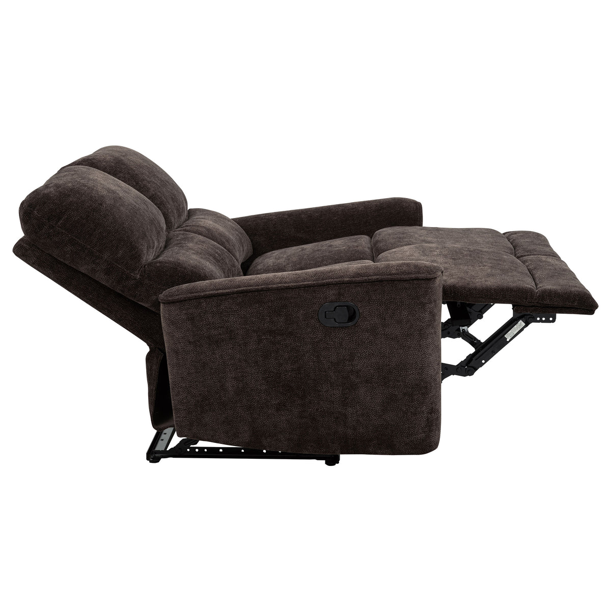 Navarro Chenille Upholstered Reclining Loveseat Dark Brown