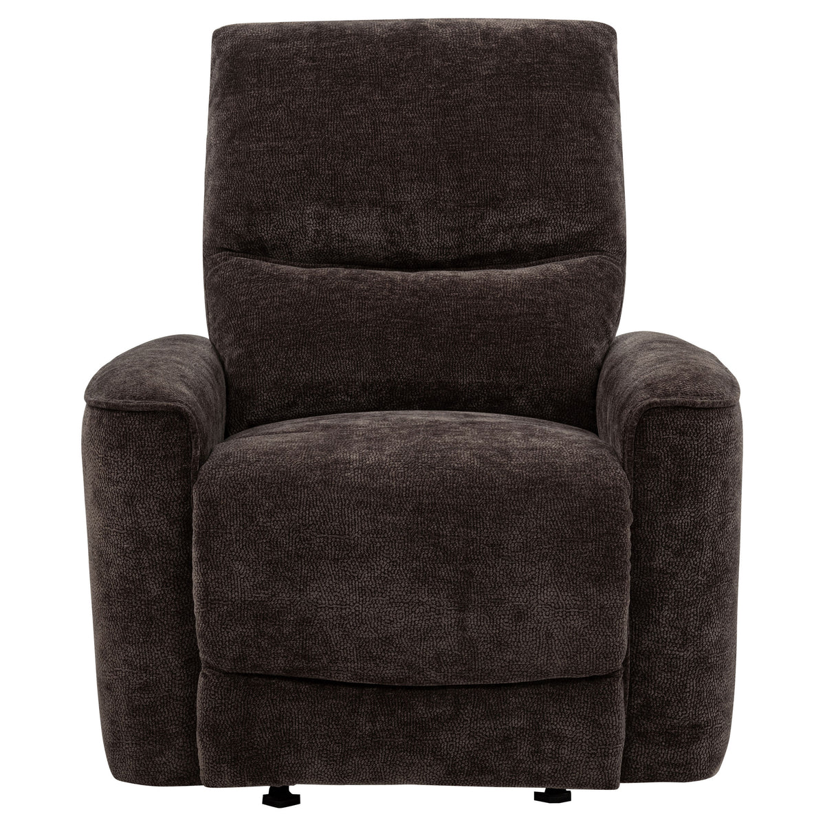Navarro Chenille Upholstered Glider Recliner Dark Brown