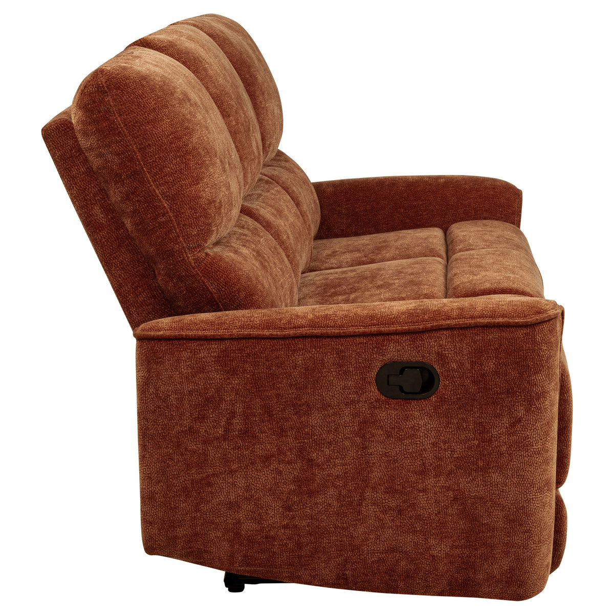 Navarro Chenille Upholstered Reclining Sofa Burnt Orange