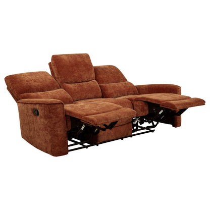Navarro 2-piece Upholstered Reclining Sofa Set Burnt Orange