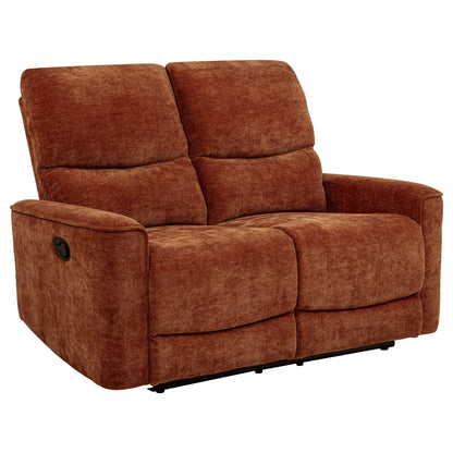 Navarro 2-piece Upholstered Reclining Sofa Set Burnt Orange