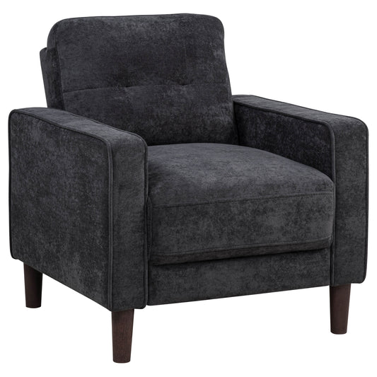 Bowen II Fabric Upholstered Track Arm Chair Steel Grey