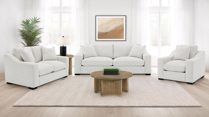 Ashlyn 3-piece Upholstered Sloped Arm Sofa Set Sand