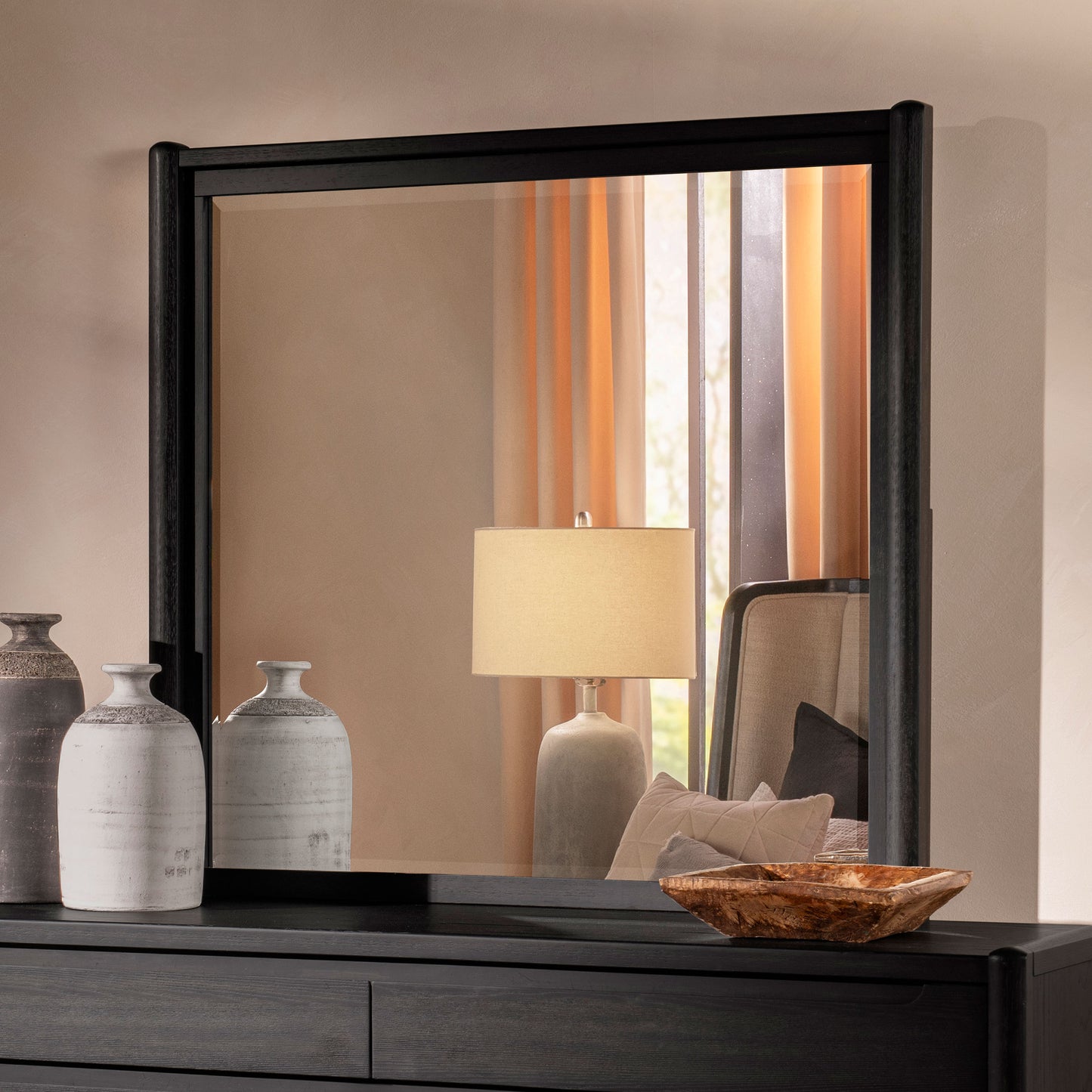 Leandro Dresser Mirror Burnished Black