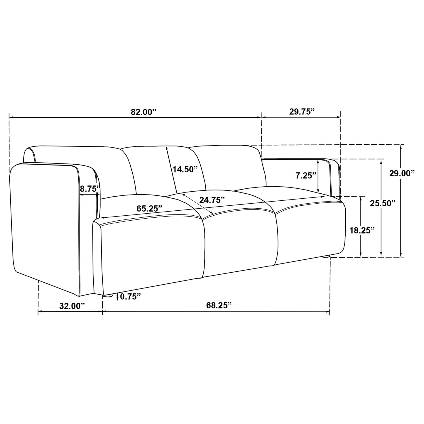 Dorset Fabric Upholstered Round Track Arm Sofa White