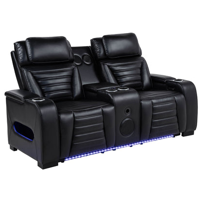 Zuma 2-Piece Dual Power Reclining Sofa Set with Bluetooth Black