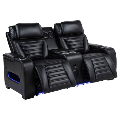 Zuma 2-Piece Dual Power Reclining Sofa Set with Bluetooth Black