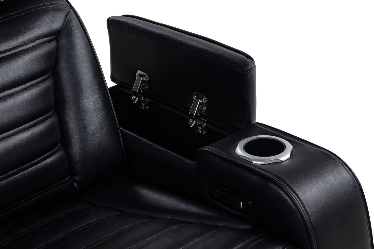 Zuma 2-Piece Dual Power Reclining Sofa Set with Bluetooth Black